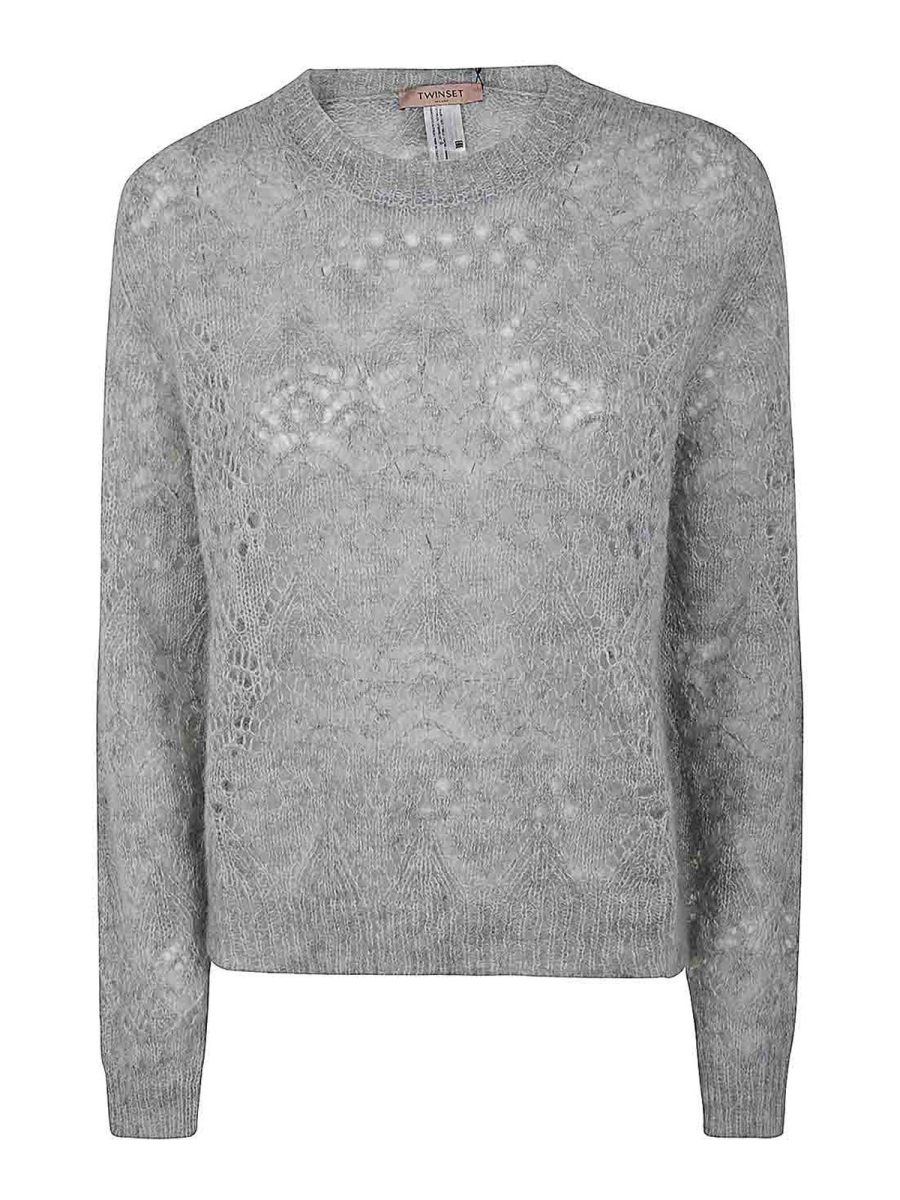 Twinset Pull Col Rond - Gris