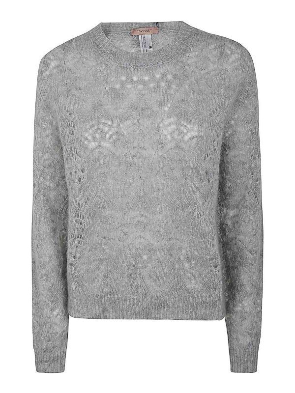 Twinset Pull Col Rond - Gris