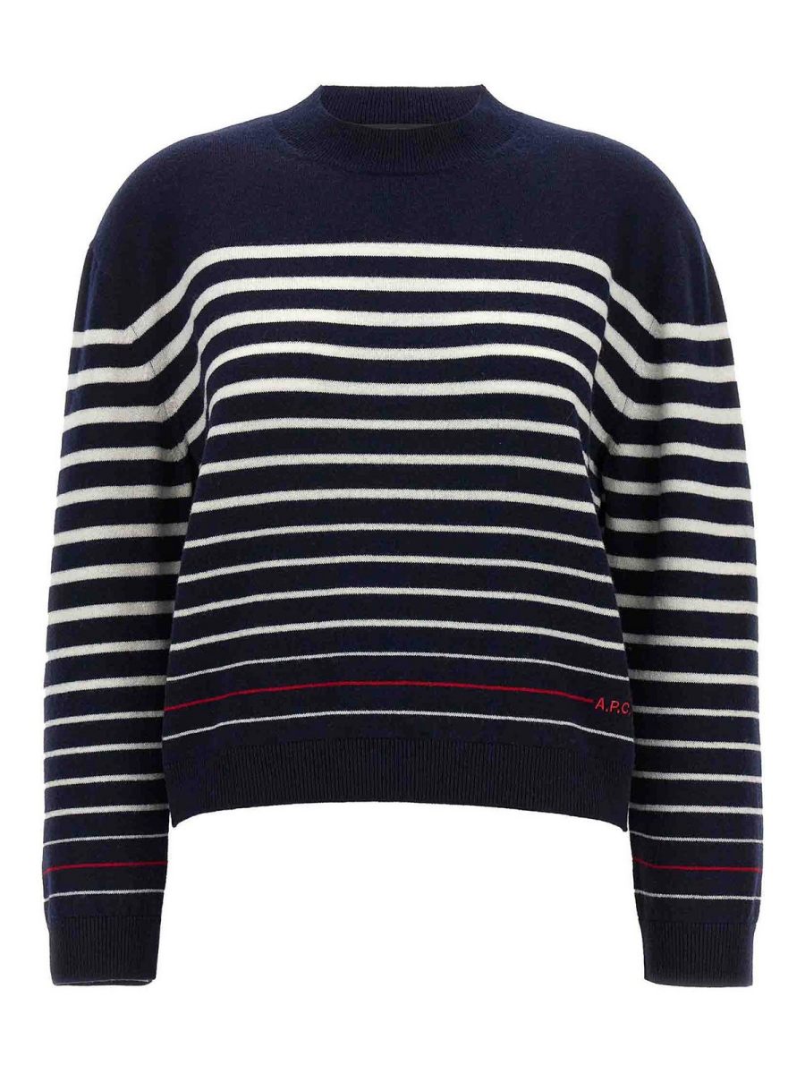 A. P.C. Pull Col Rond - Bleu