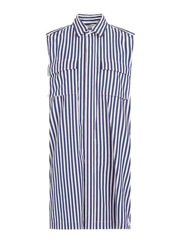 Sacai Robe Au Genou - Bleu Foncé