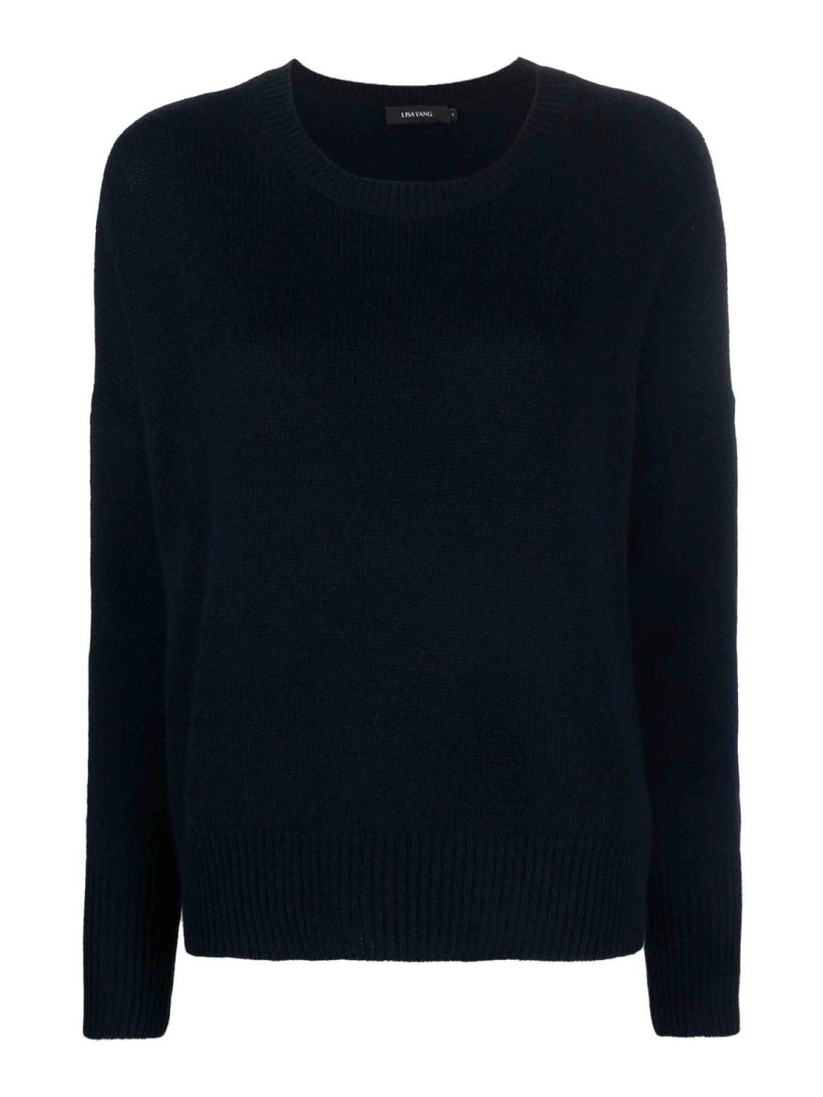 Lisa Yang Pull Col Bateau - Bleu Foncé