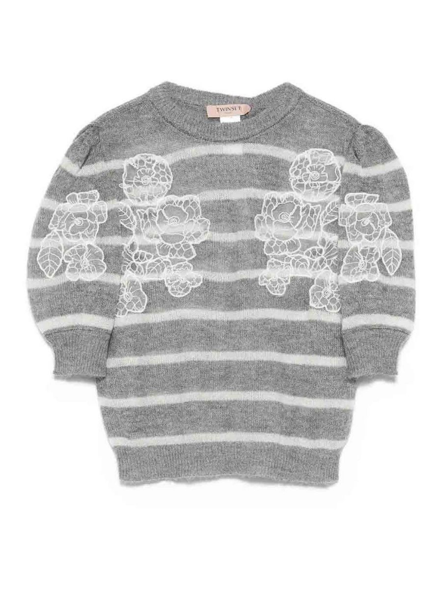 Twinset Pull Col Rond - Gris