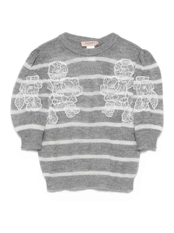 Twinset Pull Col Rond - Gris