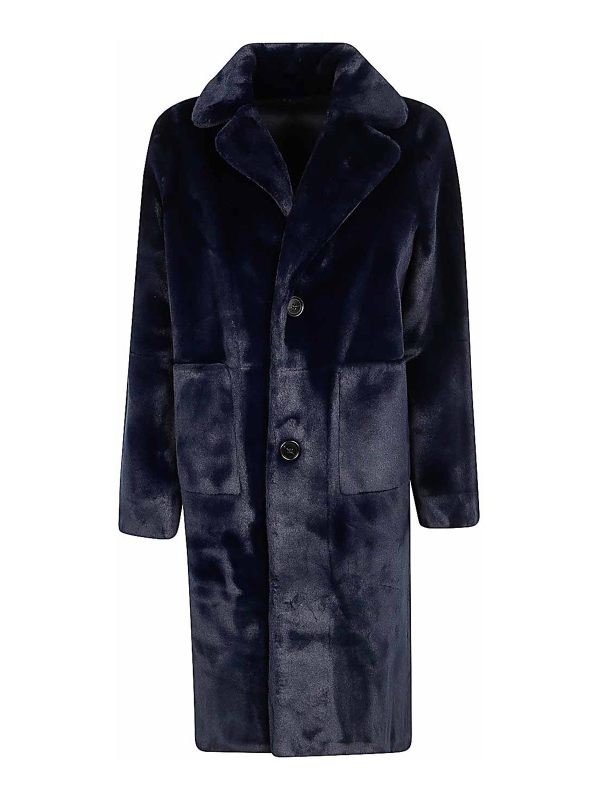 Betta Corradi Manteau Au Genou - Bleu