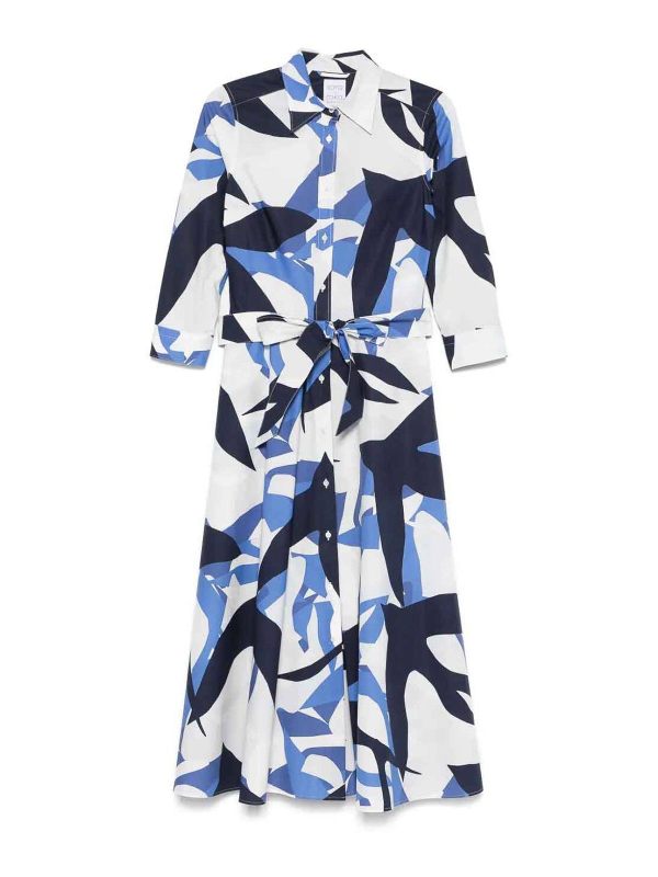 Sara Roka Robe Au Genou - Bleu