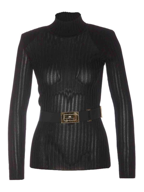 Elisabetta Franchi Pull Col Rond - Noir