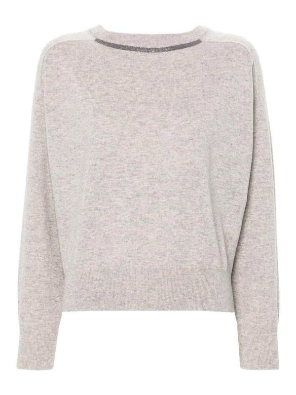Brunello Cucinelli Pull Col Rond - Gris