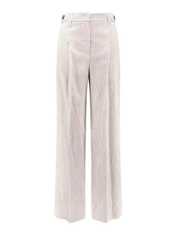 Brunello Cucinelli Pantalons Décontractés - Blanc