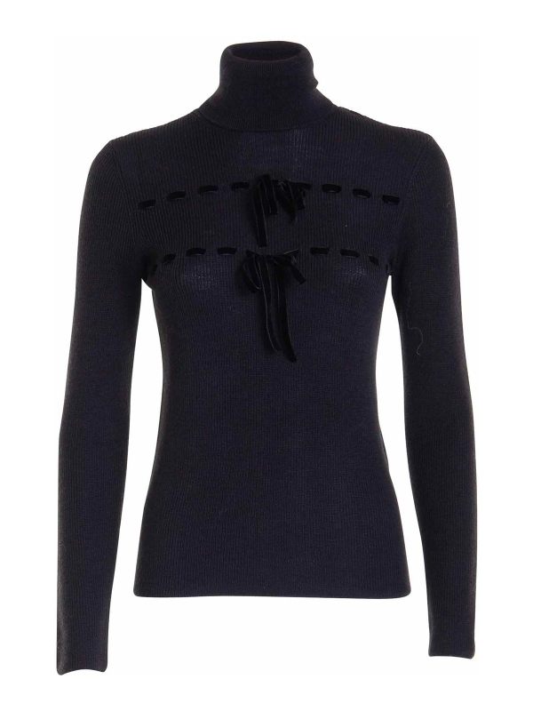Valentino Red Pull Col Roulé - Noir