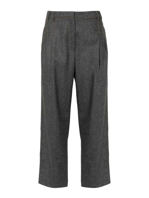 Brunello Cucinelli Pantalons Décontractés - Gris Foncé