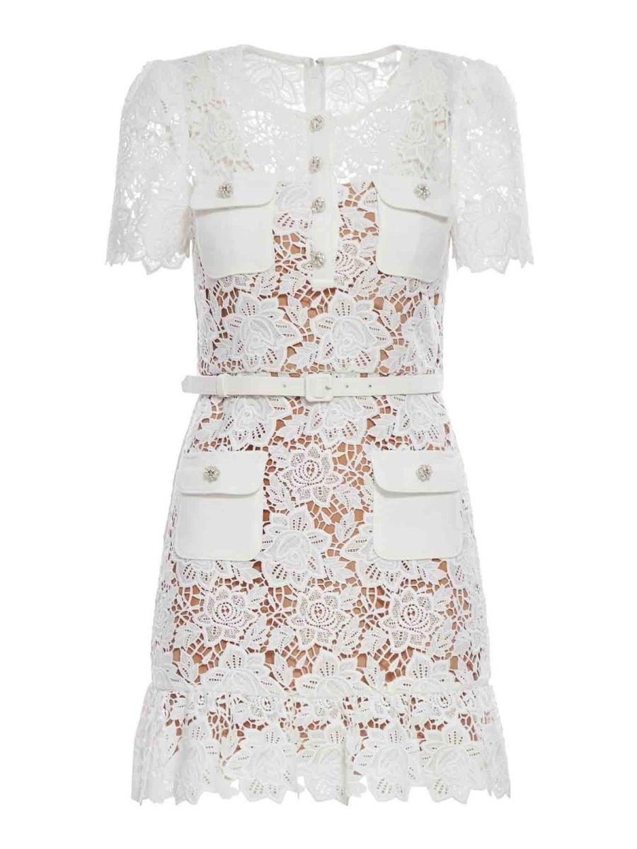 Self Portrait Robe Courte - Blanc
