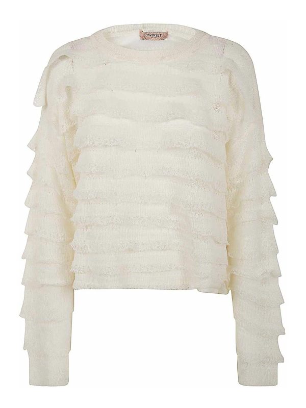 Twinset Pull Col Rond - Blanc
