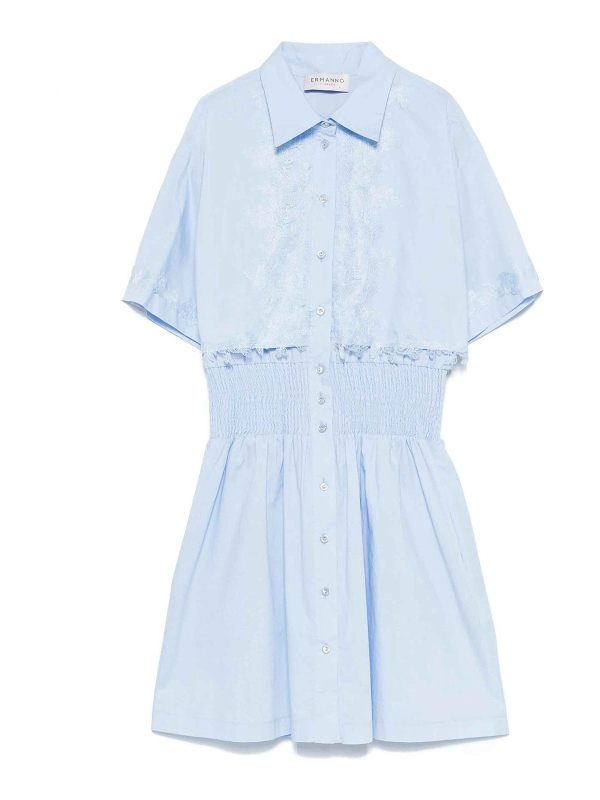 Ermanno Firenze Robe Au Genou - Bleu Clair