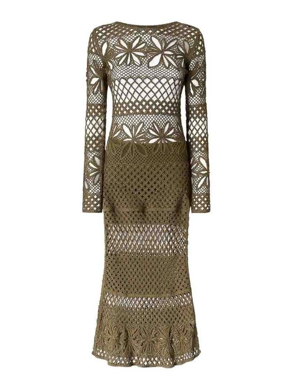 Pinko Robe Au Genou - Vert