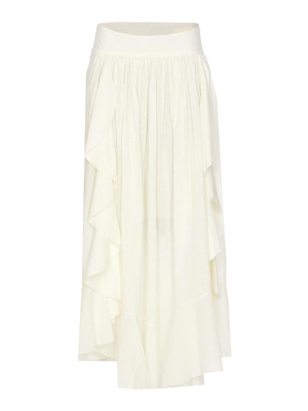 Zimmermann Jupe Longue - Blanc