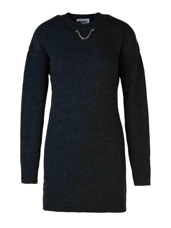 Moschino Jeans Robe Au Genou - Gris