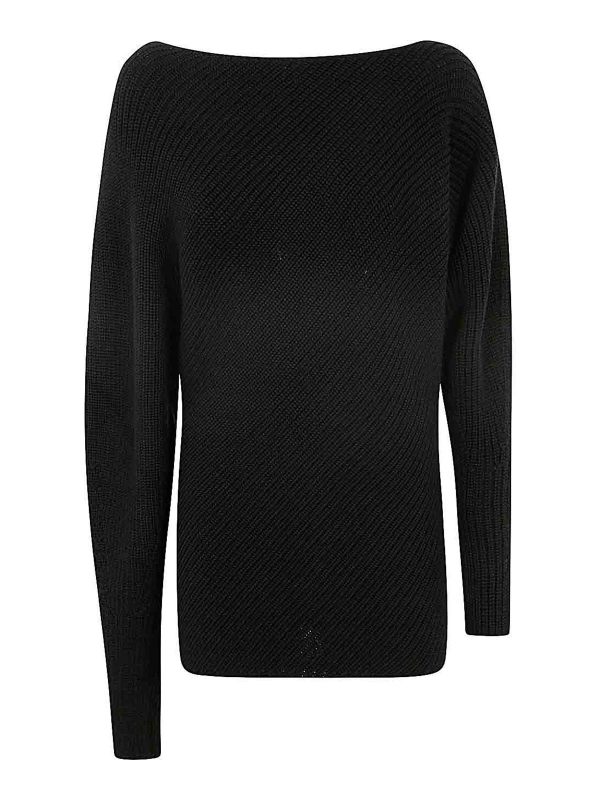 Philosophy di Lorenzo Serafini Pull Col Rond - Noir