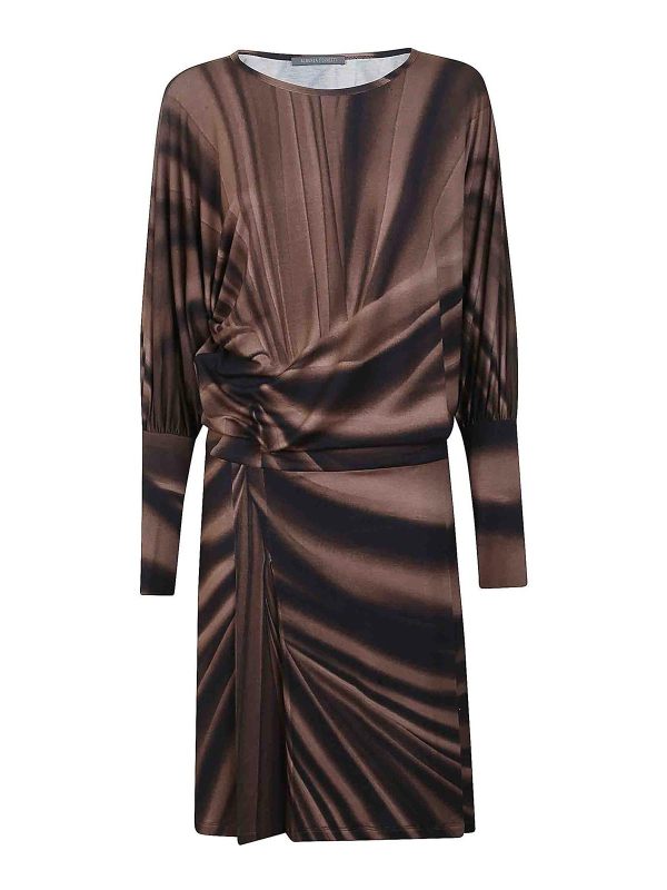 Alberta Ferretti Robe Au Genou - Marron