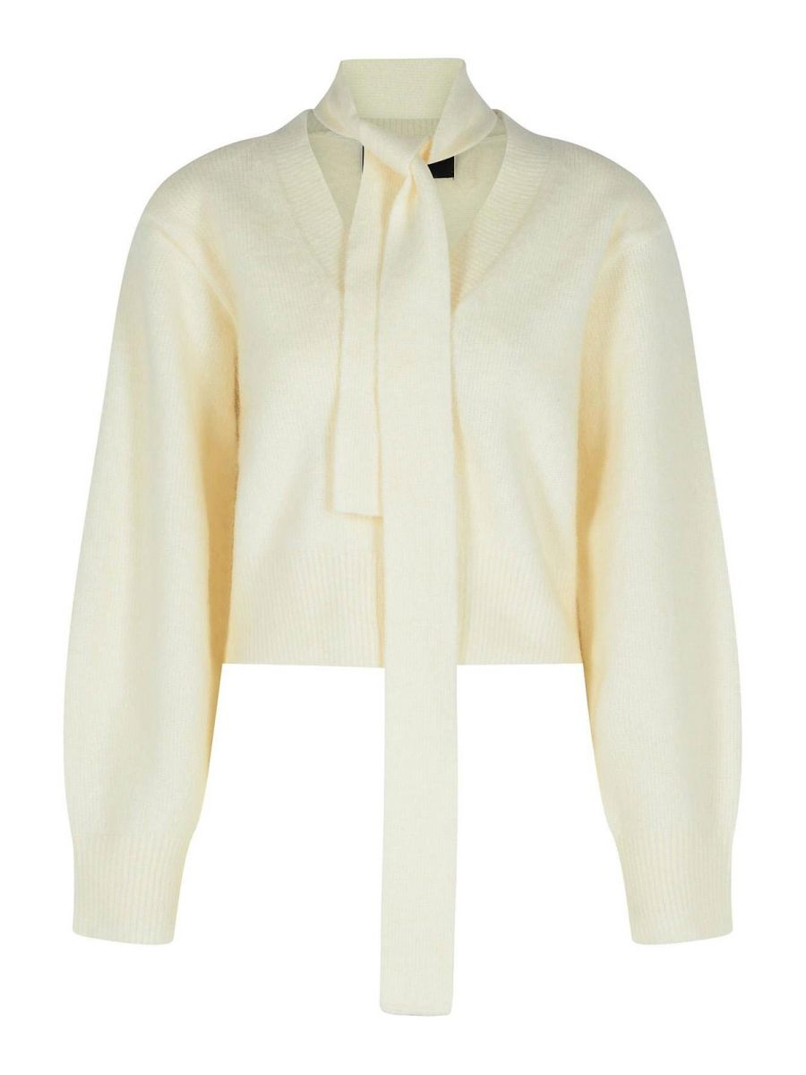 Rotate Birger Christensen Pull Col Rond - Blanc