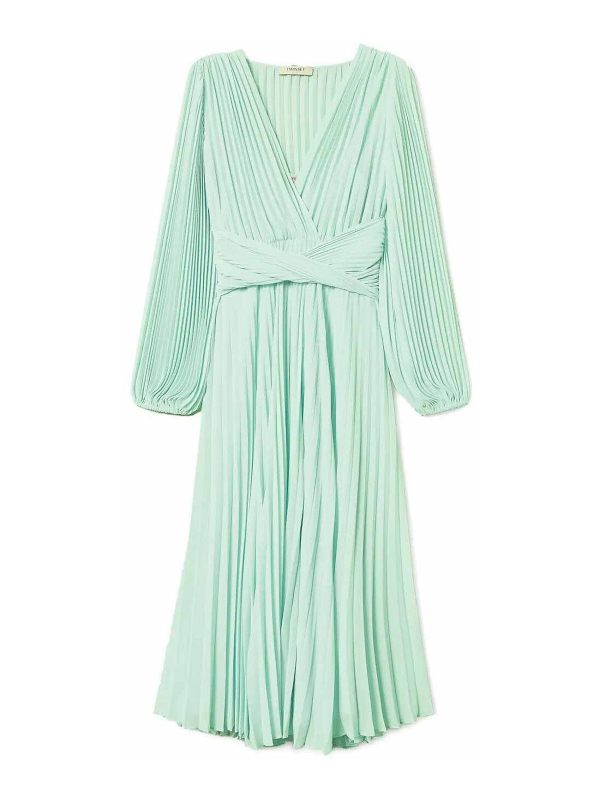 Twinset Robe Au Genou - Vert Clair