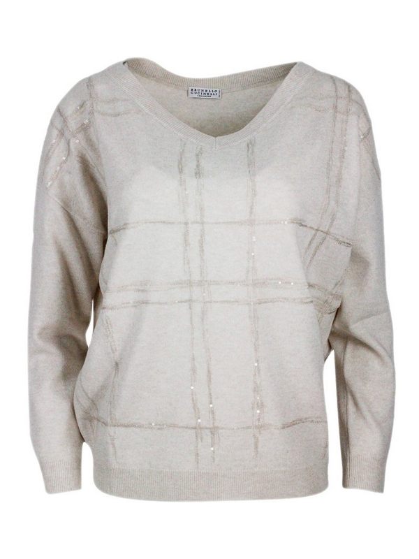 Brunello Cucinelli Pull Col Rond - Beige