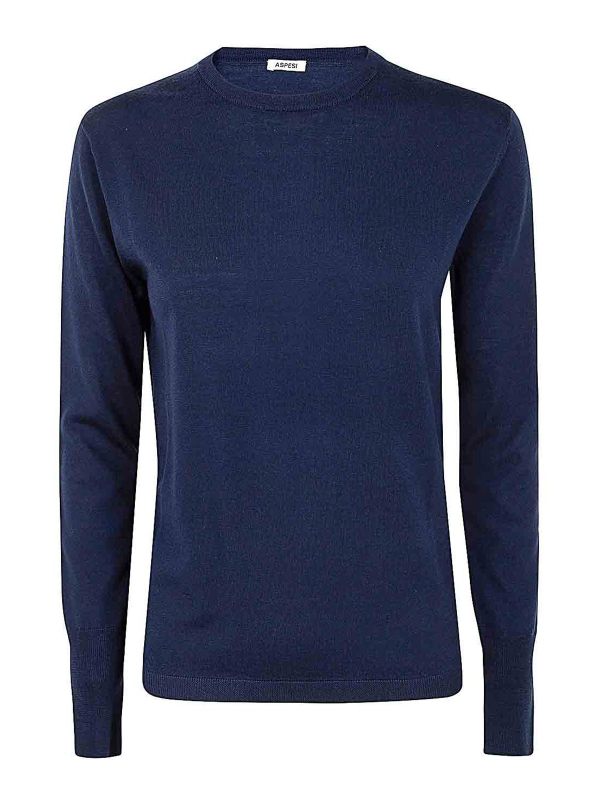 Aspesi Pull Col Rond - Bleu