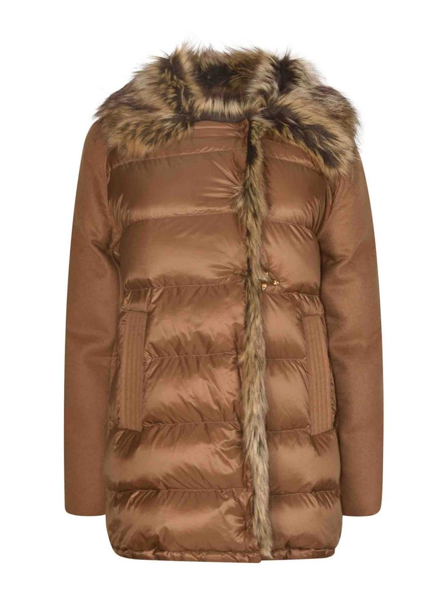 Fay Manteau Rembourré - Marron Clair