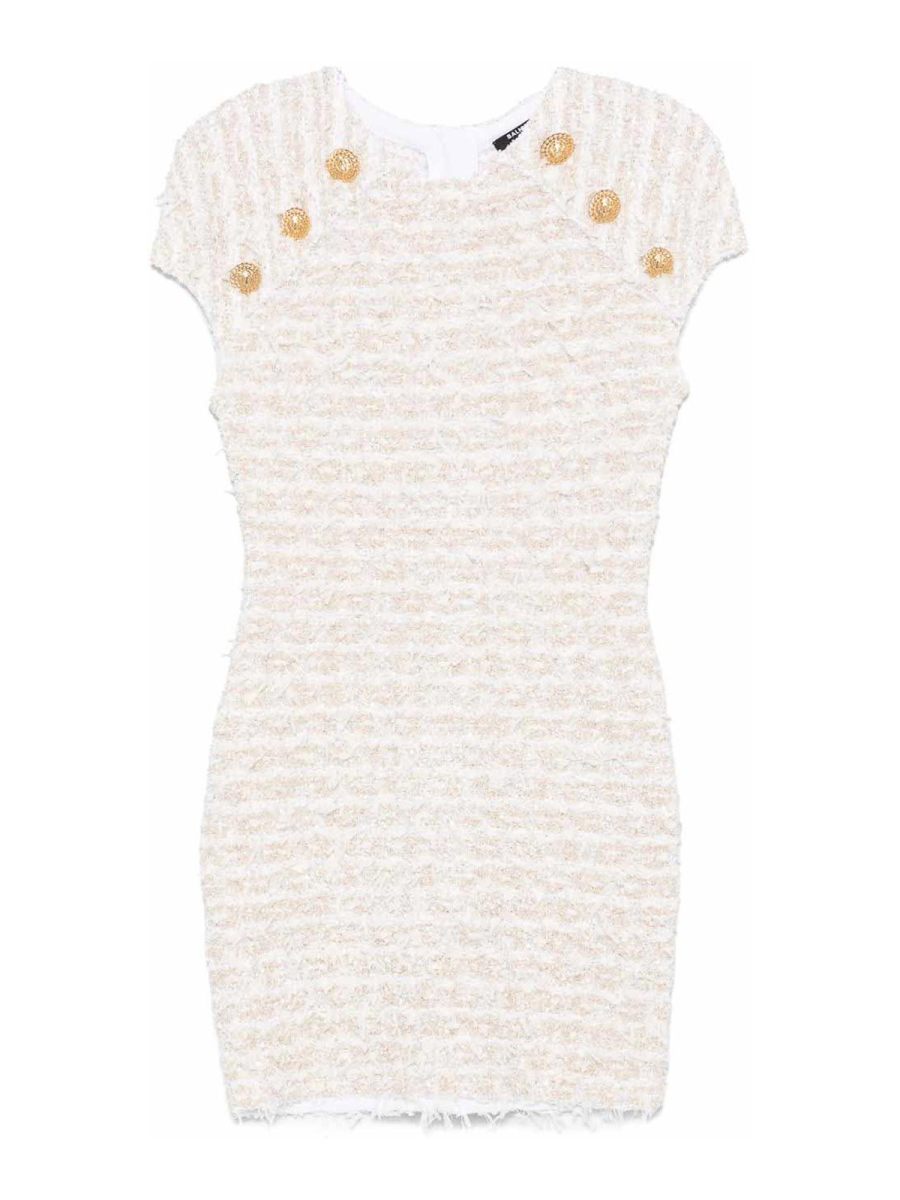 Balmain Robe Courte - Blanc