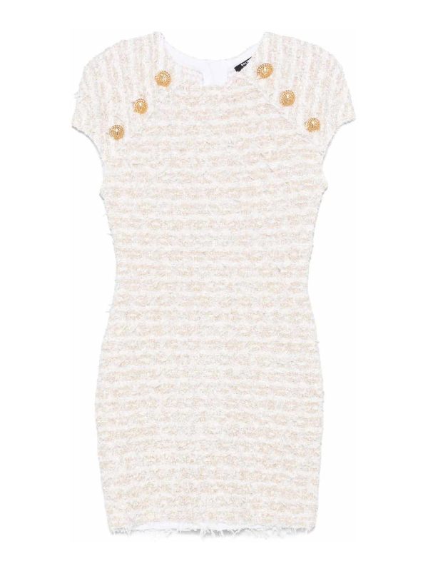 Balmain Robe Courte - Blanc