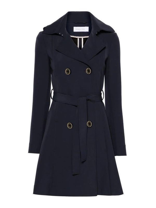 Patrizia Pepe Manteau Court - Bleu Foncé
