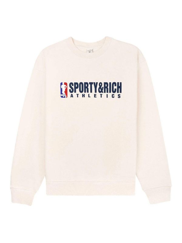 Sporty & Rich Pull Col Rond - Crème