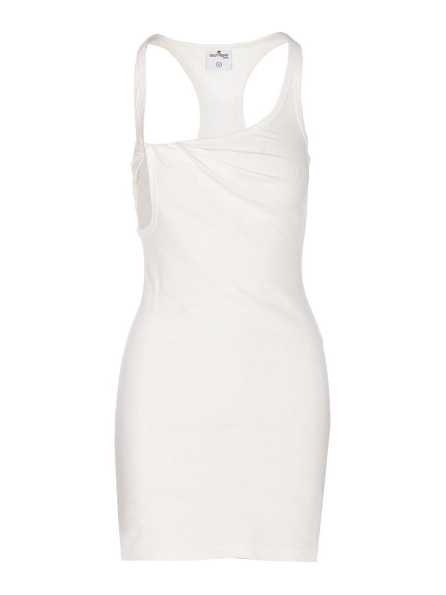 Courreges Robe Au Genou - Blanc