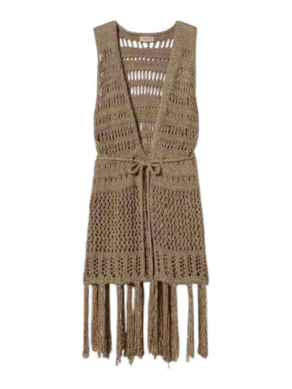 Twinset Manteau Au Genou - Beig