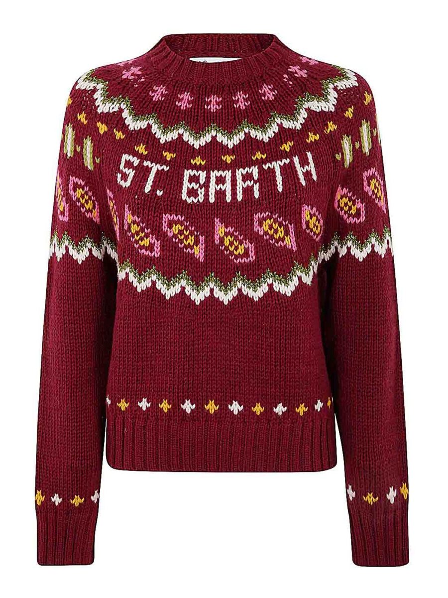 Mc2 Saint Barth Pull Col Rond - Rouge