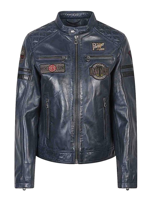 Daytona 73 Blouson En Cuir - Bleu