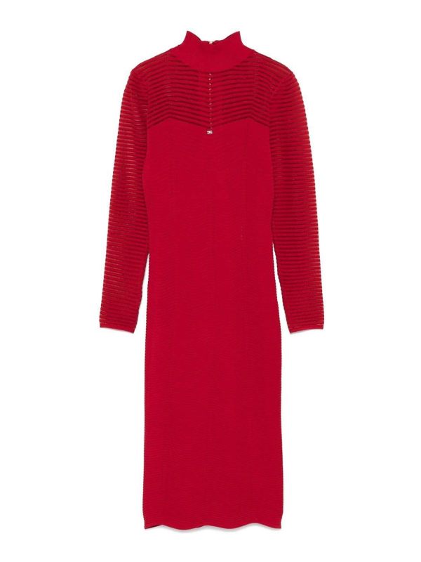 Elisabetta Franchi Robe Au Genou - Rouge