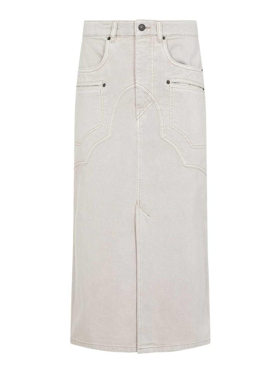 Isabel Marant Jupe Midi - Beige Clair