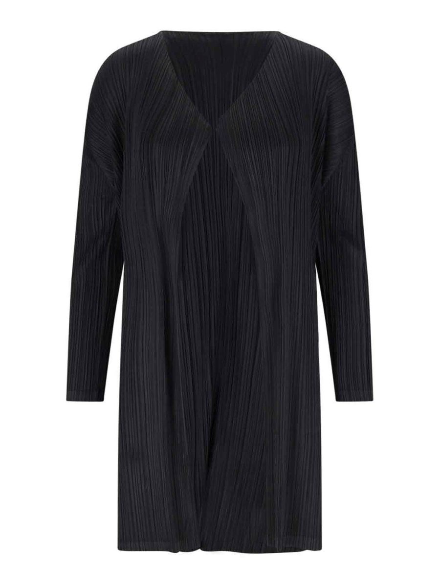 Pleats Please Issey Miyake Manteau Court - Noir