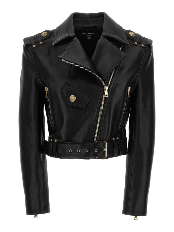 Balmain Blouson En Cuir - Noir