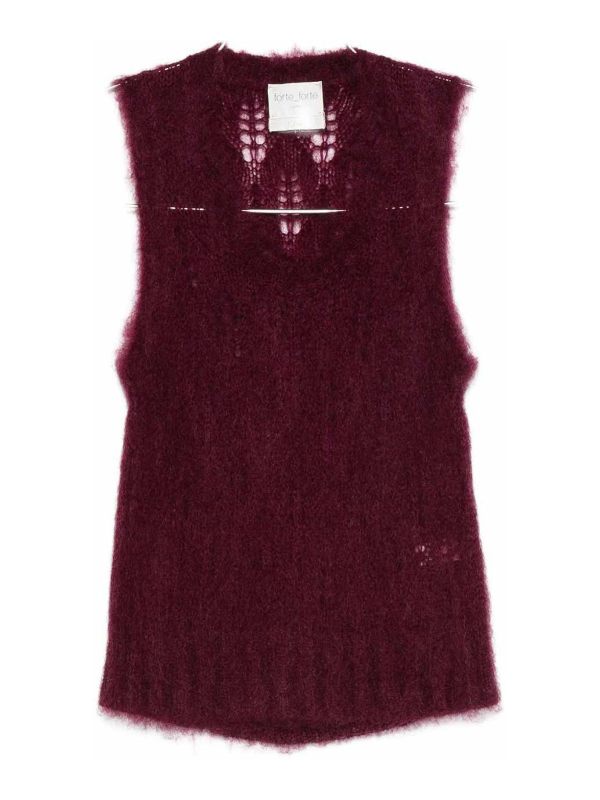 Forte Forte Pull Col Rond - Rouge Brun