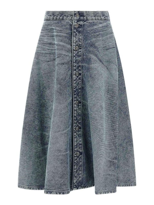 Diesel Jupe Midi - Bleu Clair