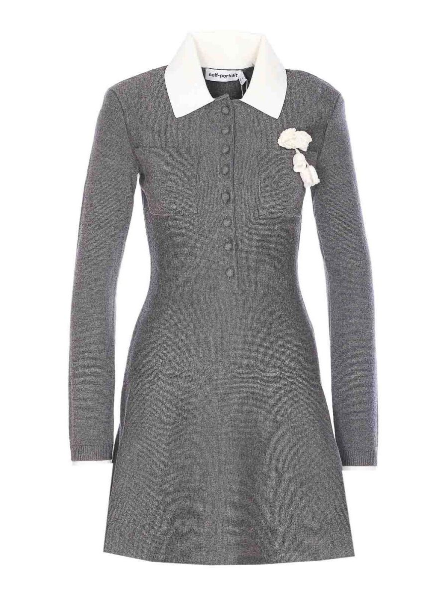 Self Portrait Robe Courte - Gris