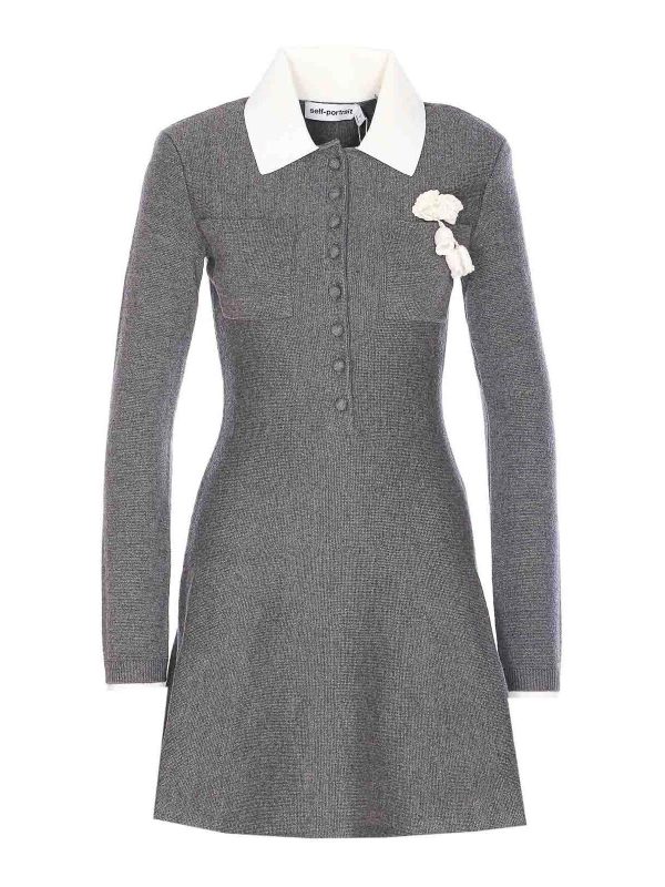 Self Portrait Robe Courte - Gris