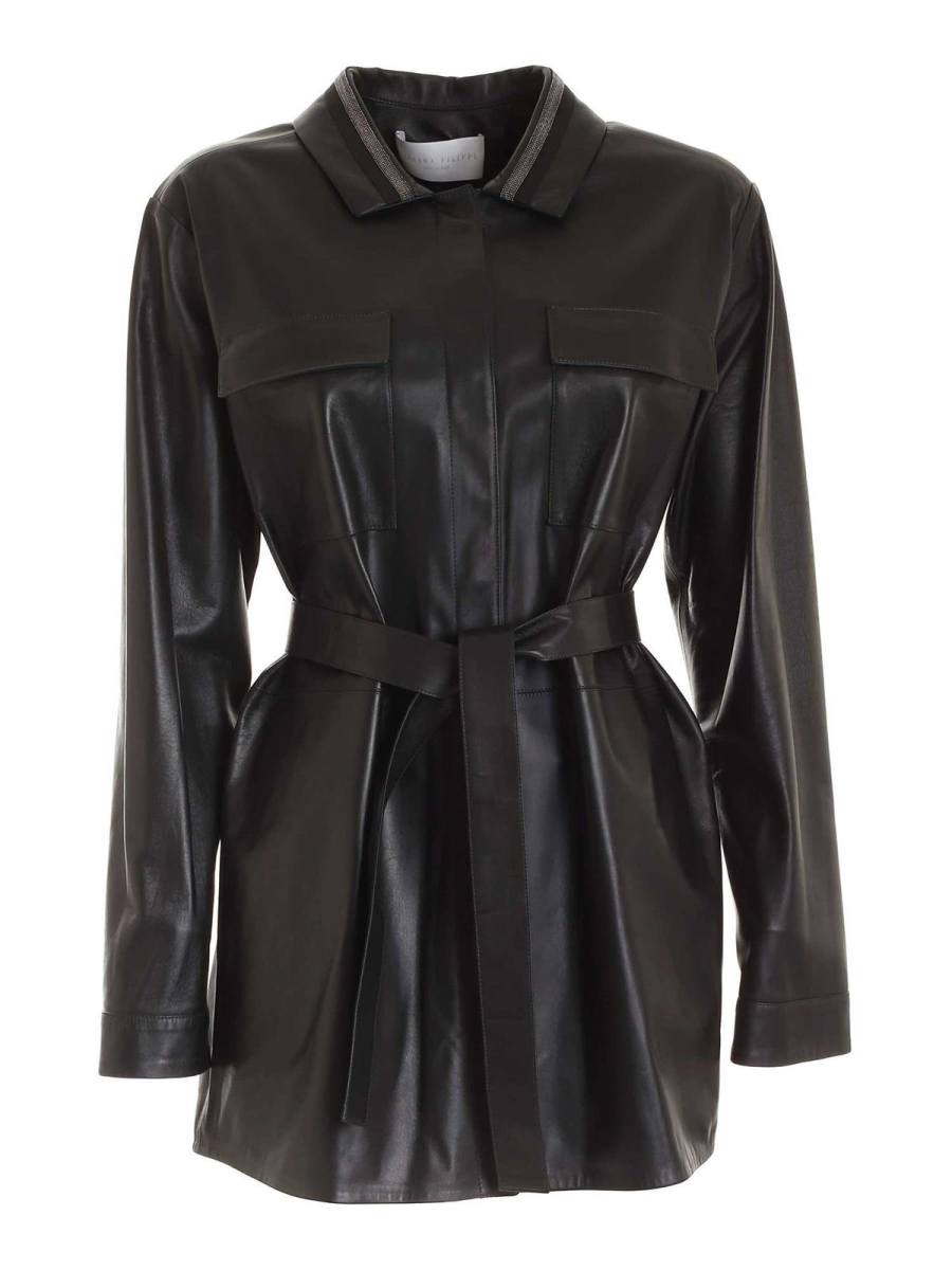 Fabiana Filippi Blouson En Cuir - Noir