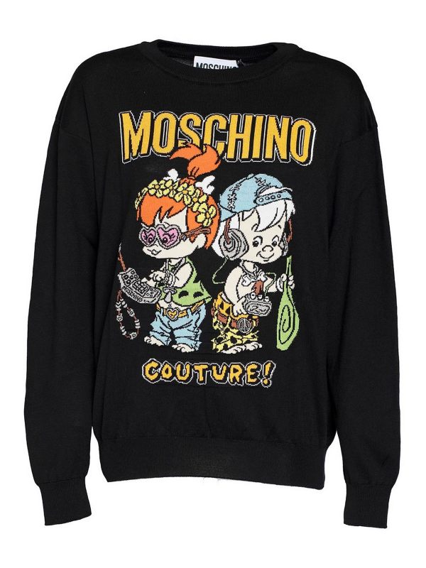 Moschino Pull Col Rond - Noir