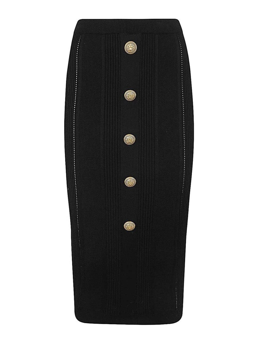 Balmain Jupe Midi - Noir