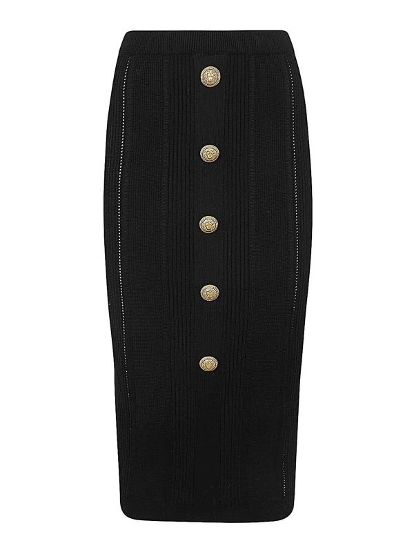 Balmain Jupe Midi - Noir