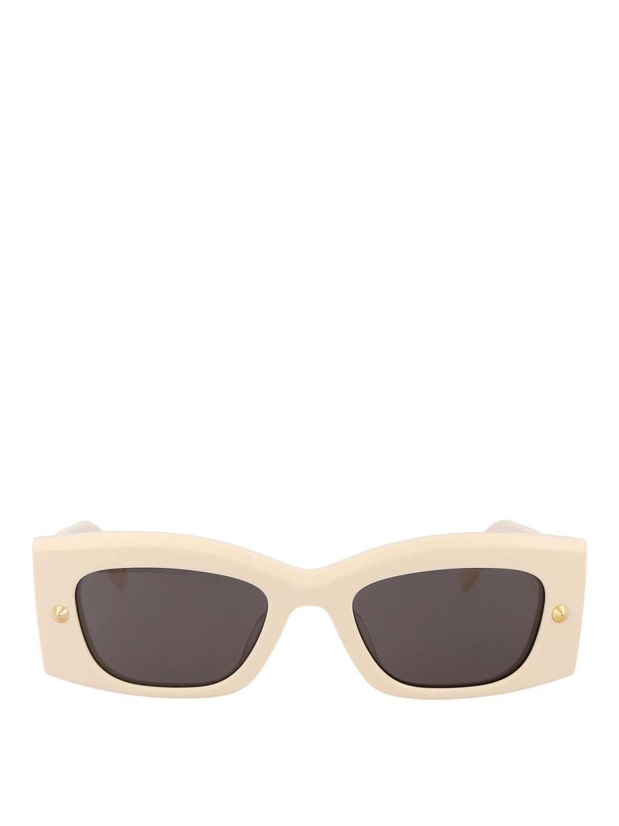 Alexander Mcqueen Lunettes De Soleil - Blanc