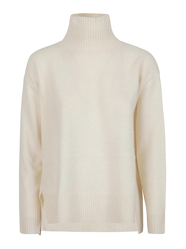 C. T. Plage Pull Col Roulé - Blanc