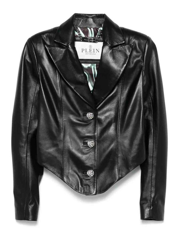 Philipp Plein Blouson En Cuir - Noir